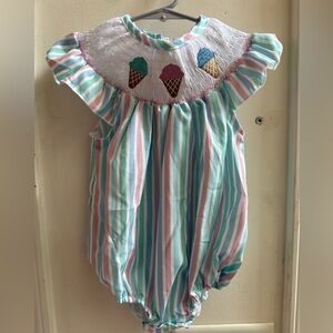 New Smocked Ice Cream Romper